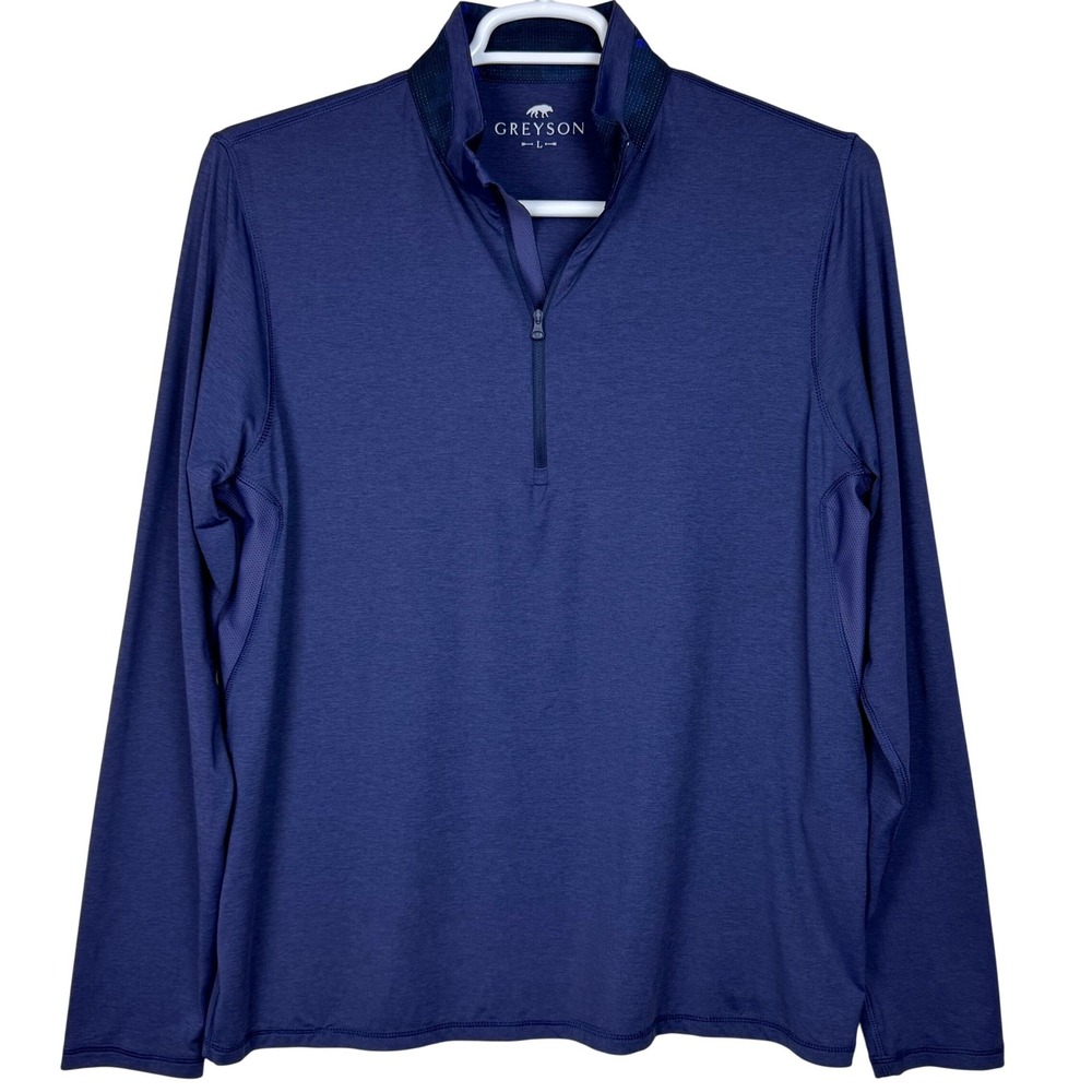 Greyson Quarter Zip Pullover Mens Large Blue Purple Athleisure‎ Performance Golf
